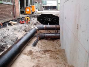 Erdverlegte Wasserleitung